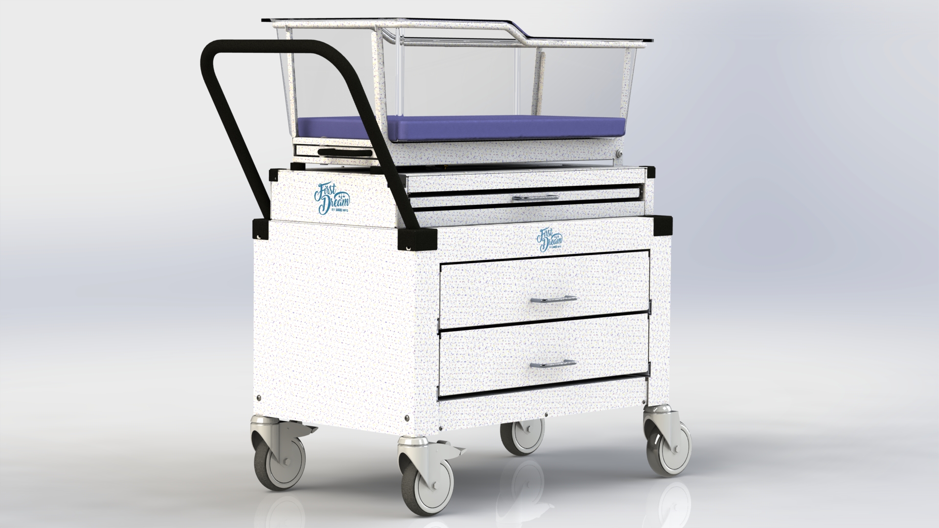 rolling bassinet with drawers