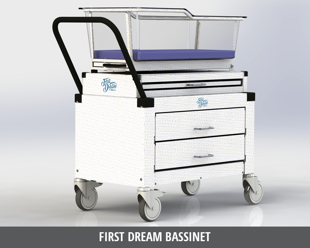 rolling bassinet with drawers